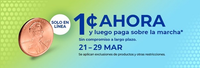 $0.01 Now and pay as you go. March 21 - 29.