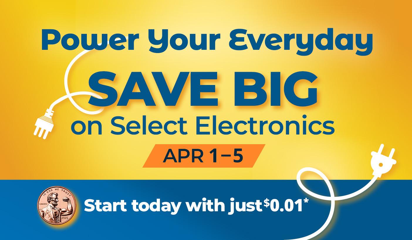 Save big on select electronics. Product exclusions and other restrictions apply.