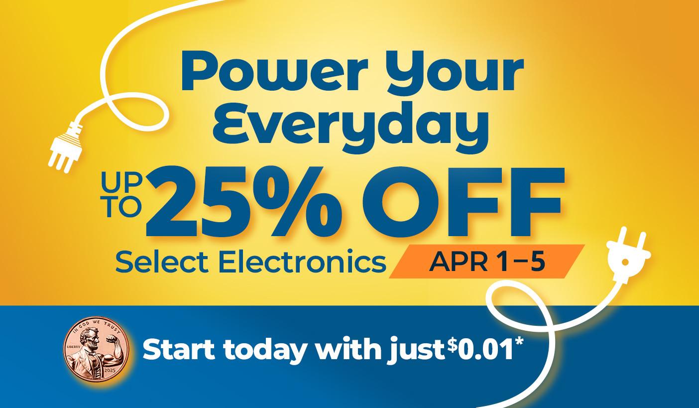 Save big on select electronics. Product exclusions and other restrictions apply.