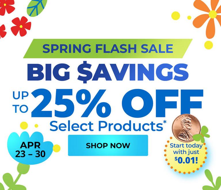 Up to 25% Off Select Products. April 23 - 30, 2026.