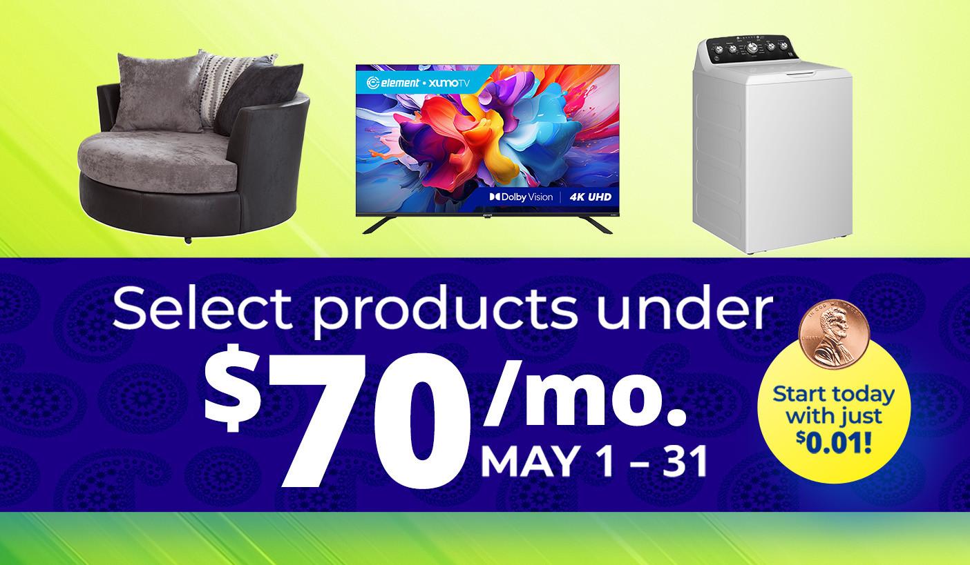 Select Products Under $70/MO. Product exclusions and other restrictions apply.