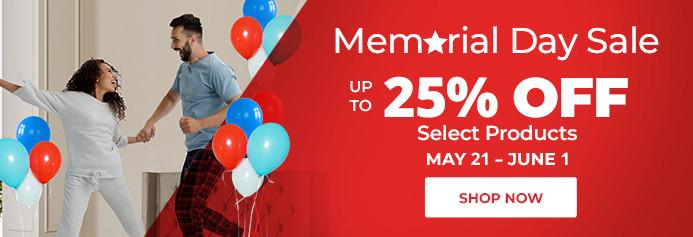 Memorial Day Sale. May 21 - June 1, 2026. Product exclusions and other restrictions apply.