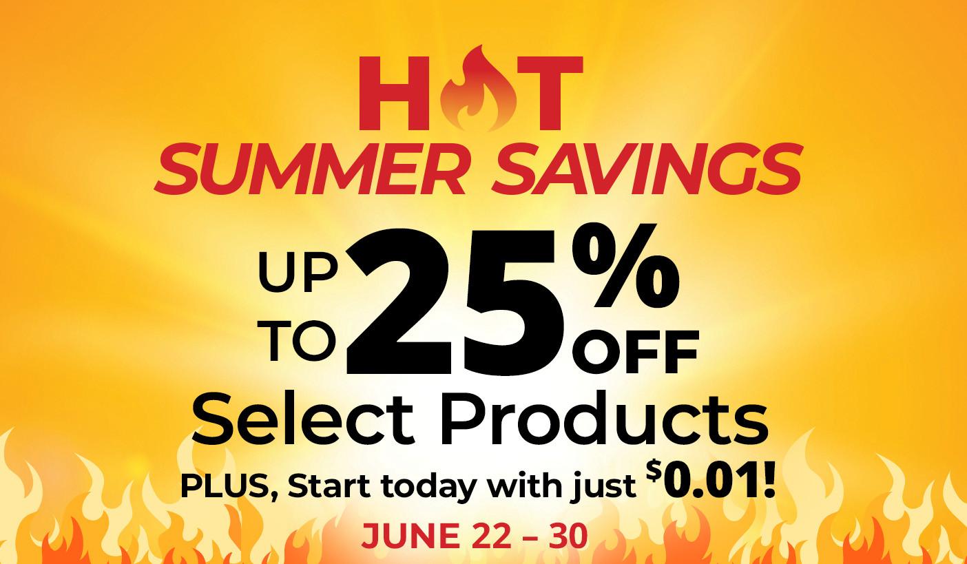 Up to 25% off select products. Product exclusions and other restrictions apply.