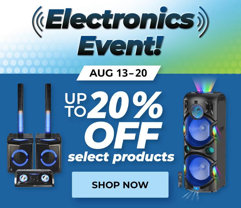 Electronics Event. Up to 20% Off Select Products