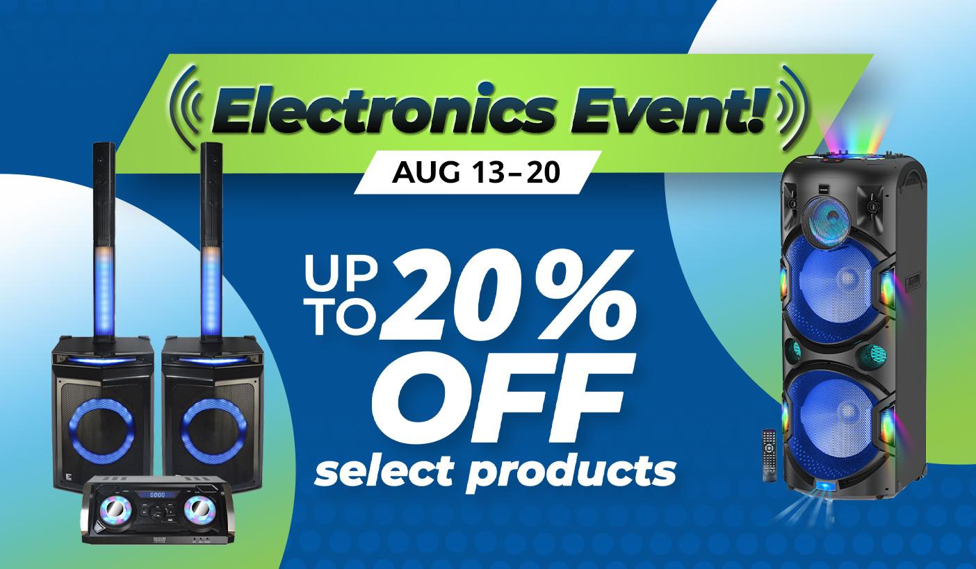 Up to 20% Off Select Products. August 13 - 20. Product exclusions and other restrictions apply.
