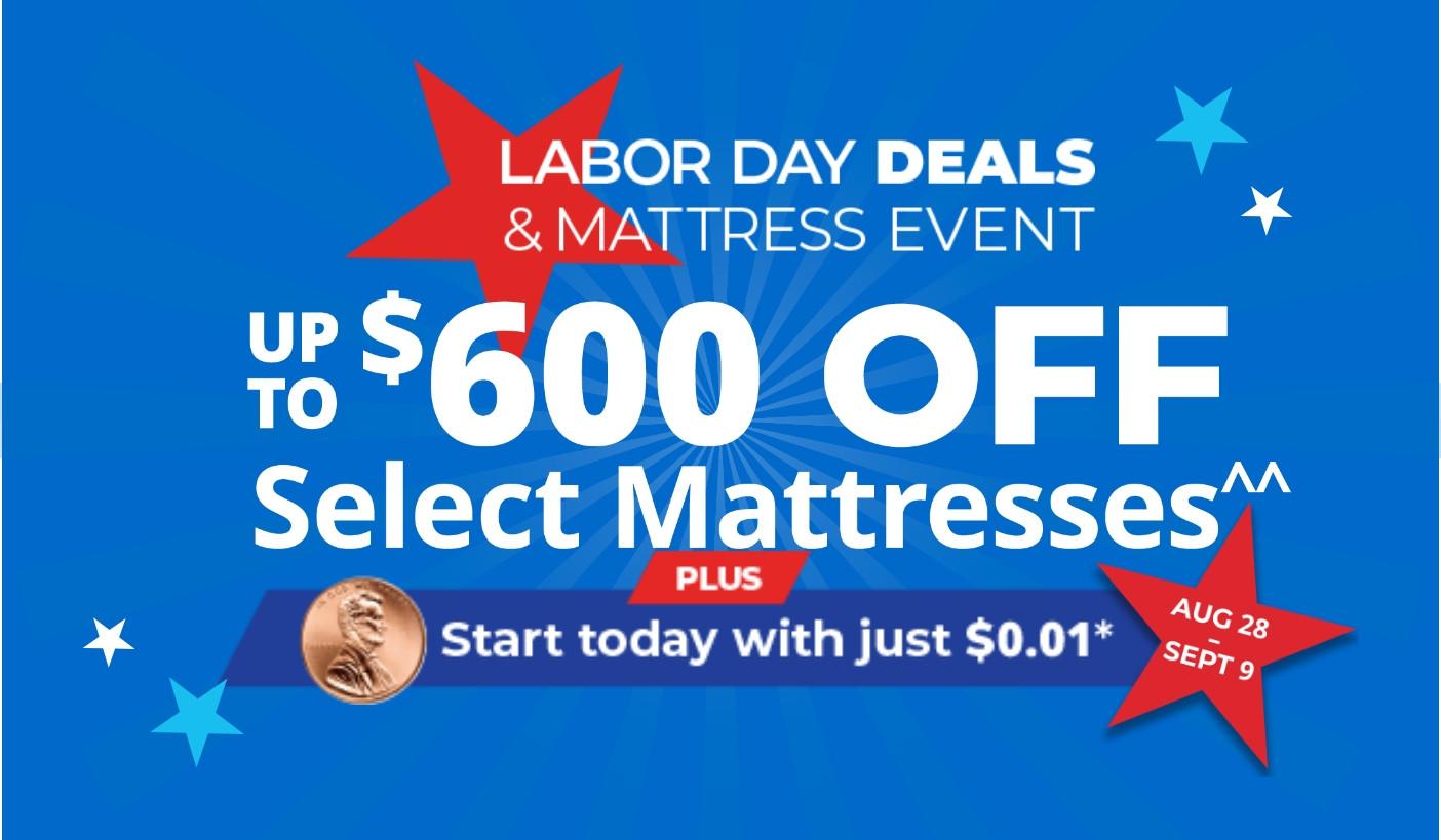 Aaron's Mattress Event. August 28 - September 9, 2026 