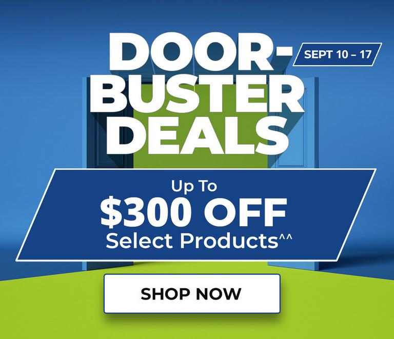Door buster deals at Aaron's. September 10 - 17, 2026.