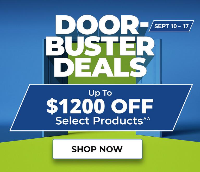 Door buster deals at Aaron's. September 10 - 17, 2026.