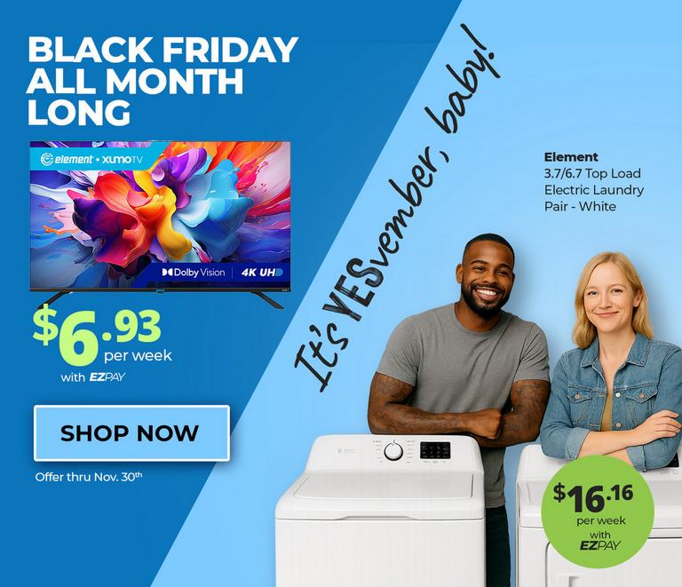 Yes!vember at Aaron's. October 31 - November 30, 2025