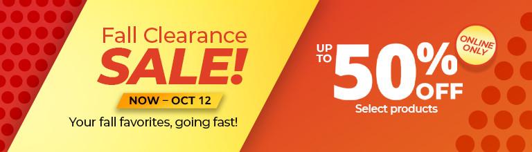 Fall Clearance Sale. October 9 - 12, 2025