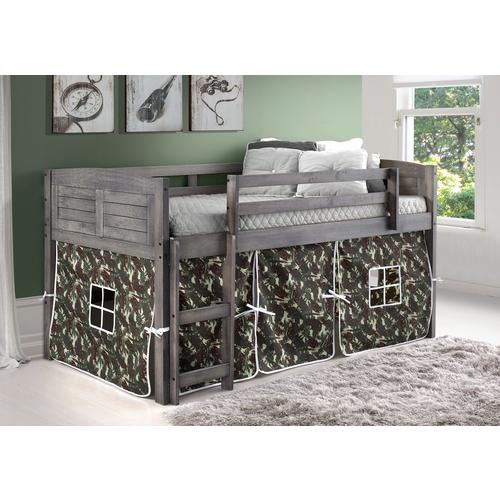 Rent to Own Donco Twin Louver Low Loft Grey with Camo Tent