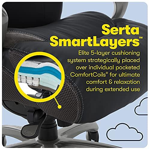 Serta Big and Tall Commercial Office Chair Memory Foam 350 Lb Capacity  Black 656292479453