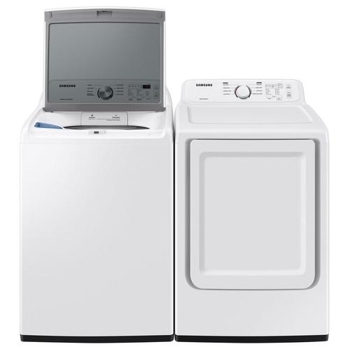 Alquiler con opción a compra Samsung Appliances 4.4 Lavadora de carga superior CF y 7.2 Secadora de CF - White ¡hoy en Aaron's!