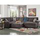 Cross Sell Image Alt - 4 - Piece Serenity Sectional w/ Ottoman - Grey
