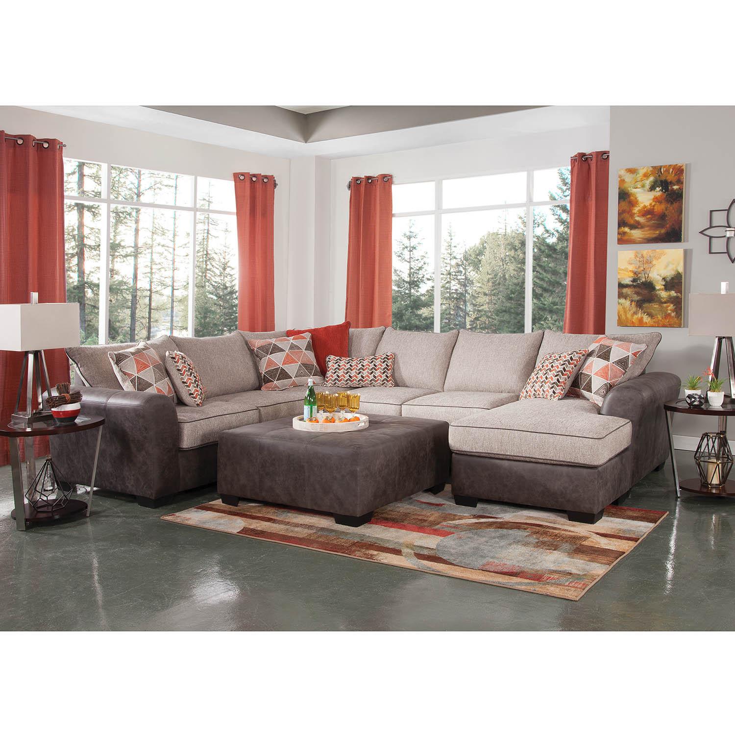 Rent to Own Woodhaven 4 - Piece Axel Sectional w/ Ottoman at