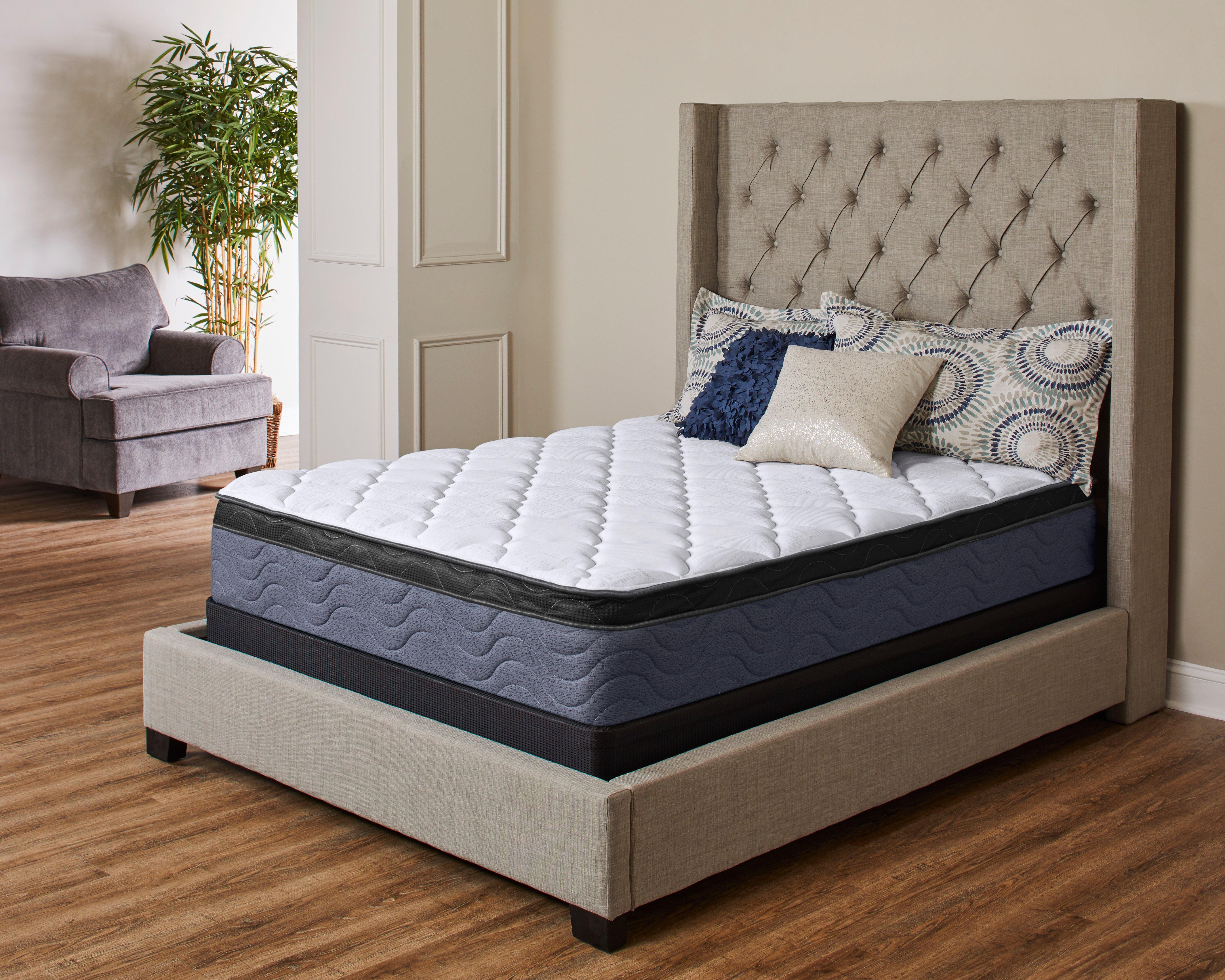 Queen pillow store top plush mattress