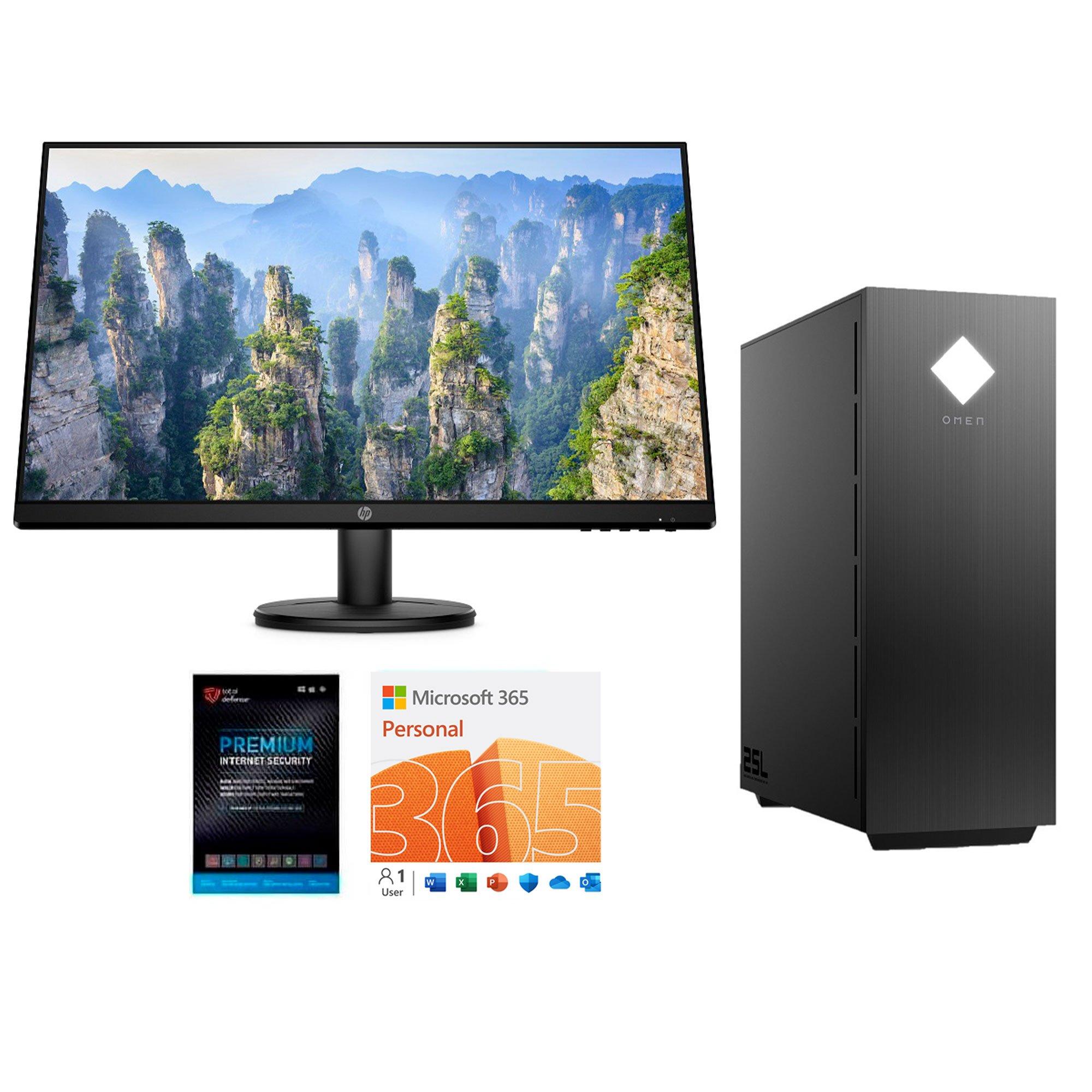 to Own HP Omen Gaming Desktop w/ Ryzen™ 5 CPU, RX5500 27" Monitor, Microsoft 365 & Total Defense at Aaron's today!
