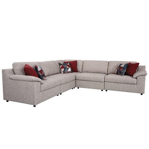 Roundhill Furniture Bergen Silverton Pewter Fabric Sectional Sofa