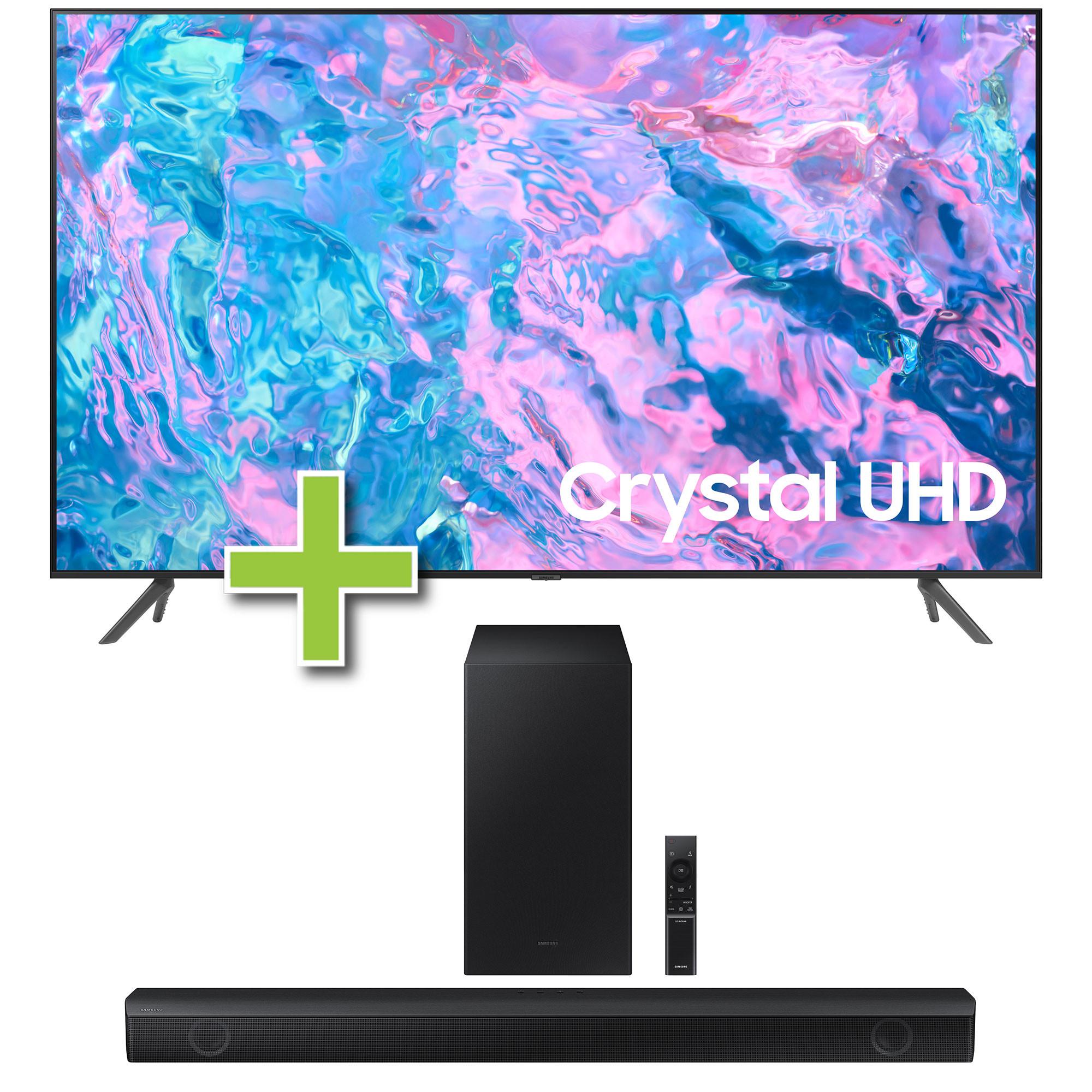 to Own Samsung 65" Samsung 4K UHD Smart TV Samsung Soundbar today!