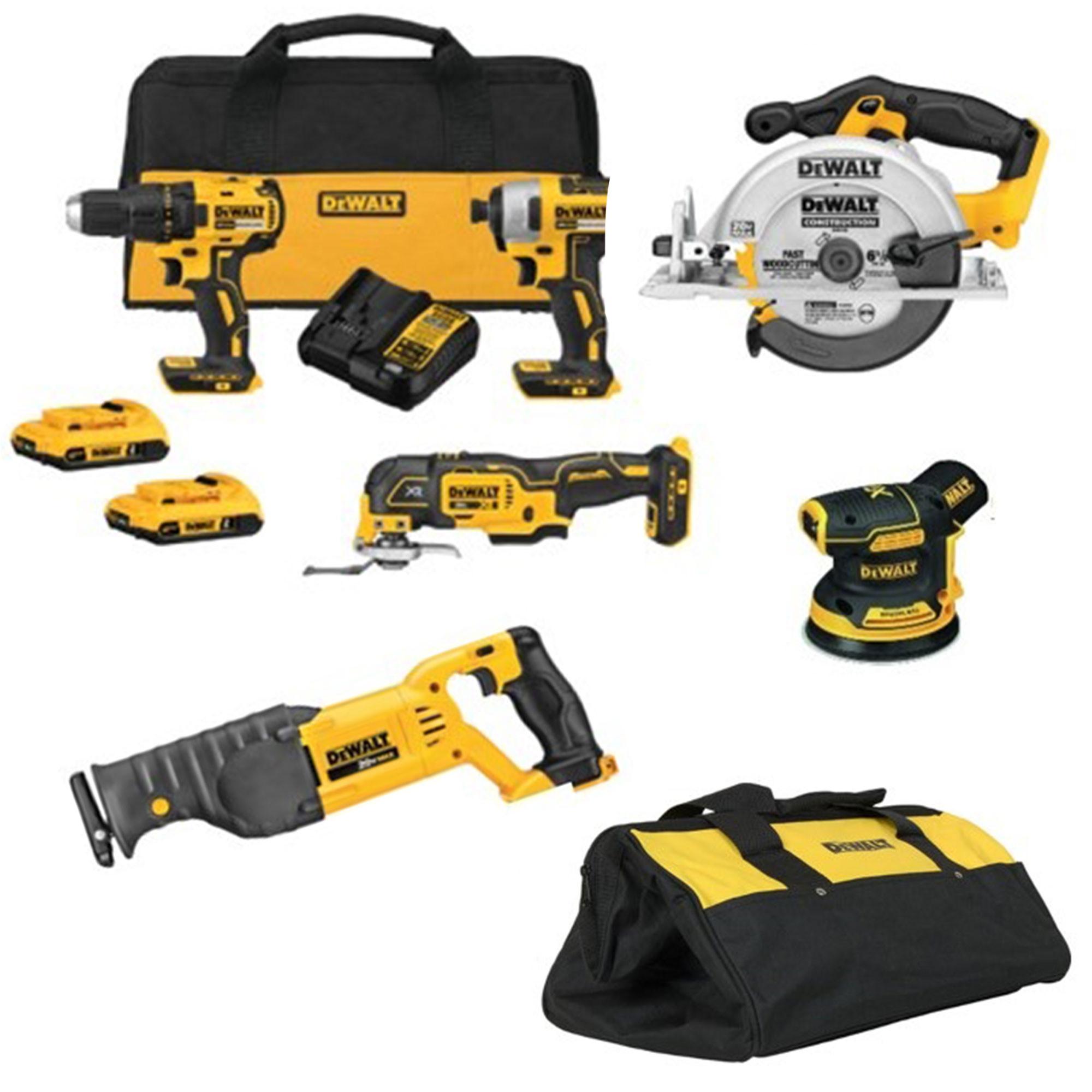 DeWalt 20V Max Power Tool Combo Kit, 6-Tool Cordless Power Tool Set with Battery