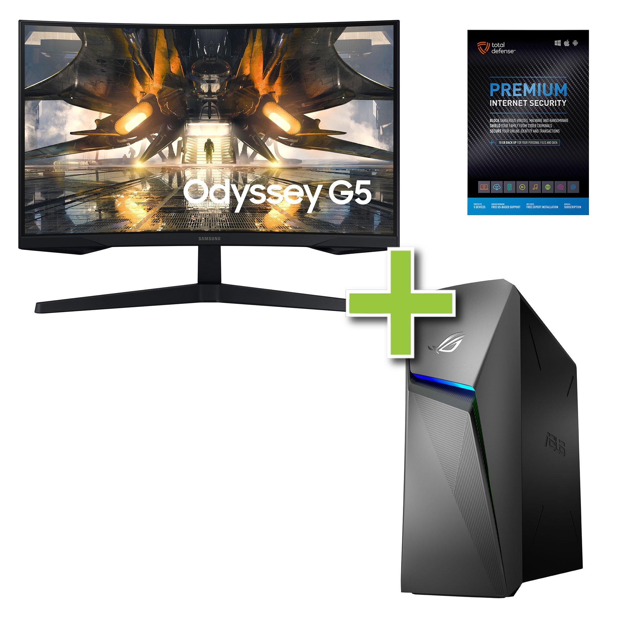 Rent to Own ASUS ASUS Gaming Desktop PC w/ Total Defense Internet Security  & 27 Curved Monitor at Aaron's today!
