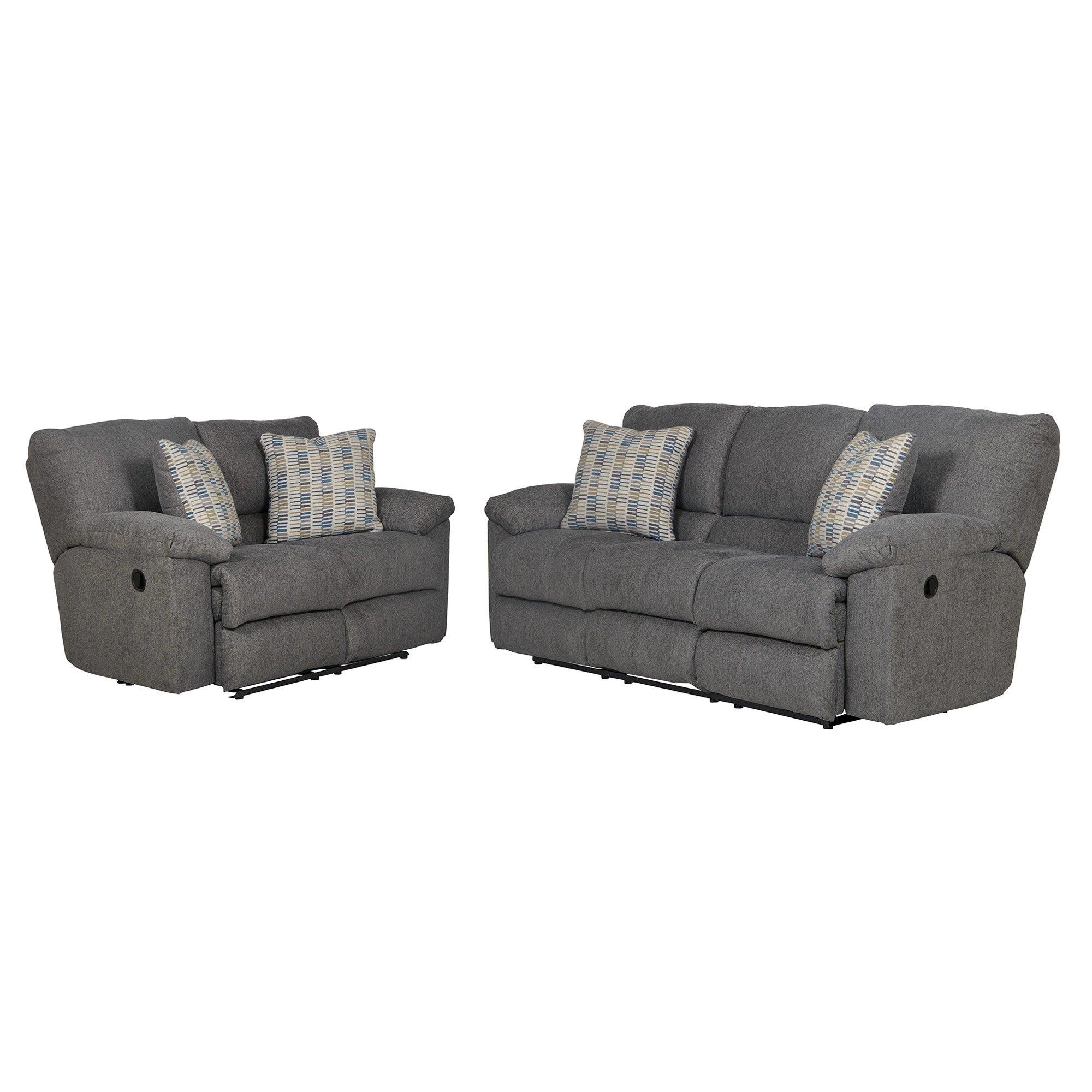 Rent to Own Jackson Stonewash Pewter 2 - Piece Reclining Sofa and ...