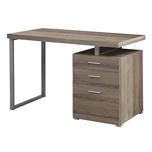 Brown Wood and Black Metal 60 Computer Desk from Monarch