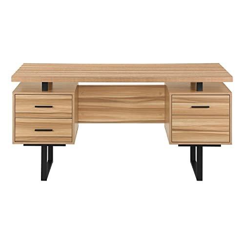 Brown Wood and Black Metal 60 Computer Desk from Monarch