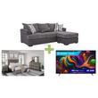 Cross Sell Image Alt - Envy Chaise w/Queen Ralinski Bed w/Dresser, Mirror, Nightstand + 50" TV