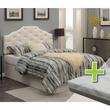 Cross Sell Image Alt - Dawson Queen Headboard with 8" Tight Top Firm Mattress 9" Foundation & Protectors