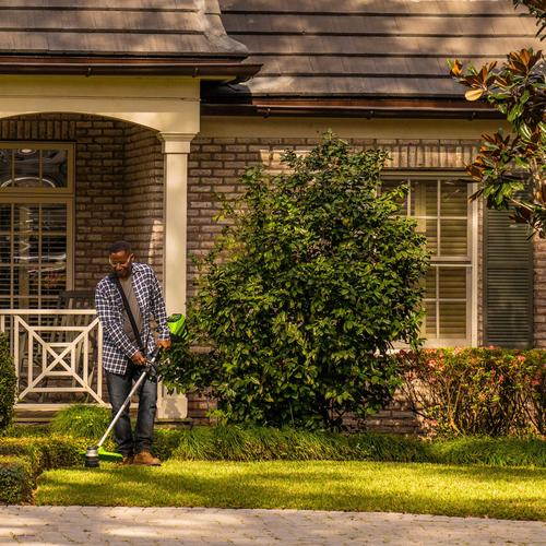 Rent to Own Greenworks 80V 21” Lawn Mower, 13” String Trimmer, and 730 Lear Blower  Combo with 4 Ah Battery & Charger) 3-piece combo - Green at Aaron's today!