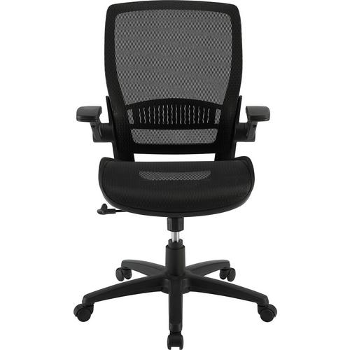 Insignia - Ergonomic Mesh Office Chair with Adjustable Arms - Black