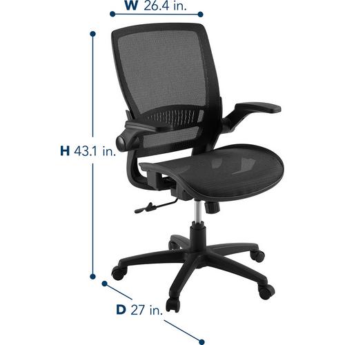 Insignia - Ergonomic Mesh Office Chair with Adjustable Arms - Black