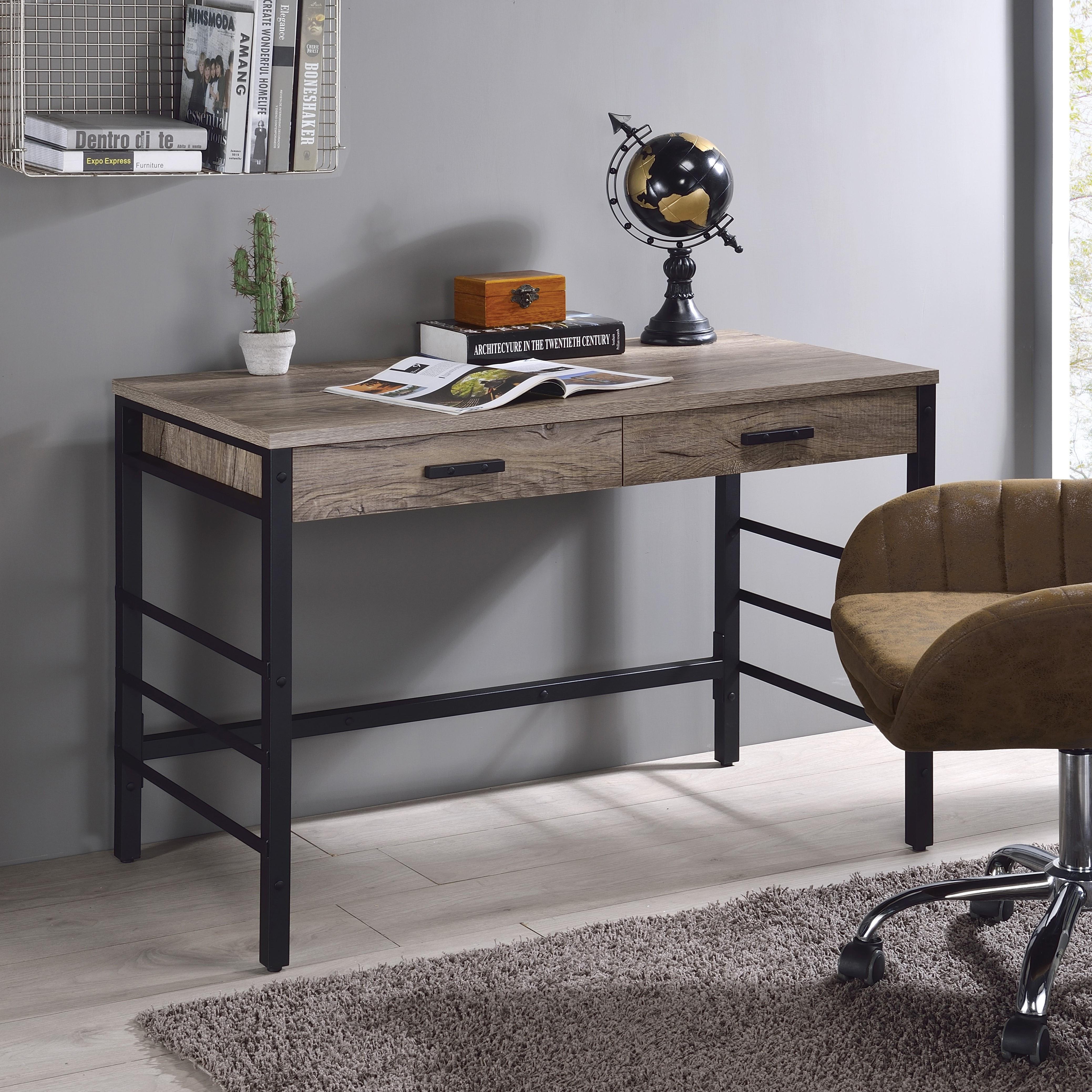 Rent to Own Acme Furniture Disho Desk with USB - Light Oak and Black at ...