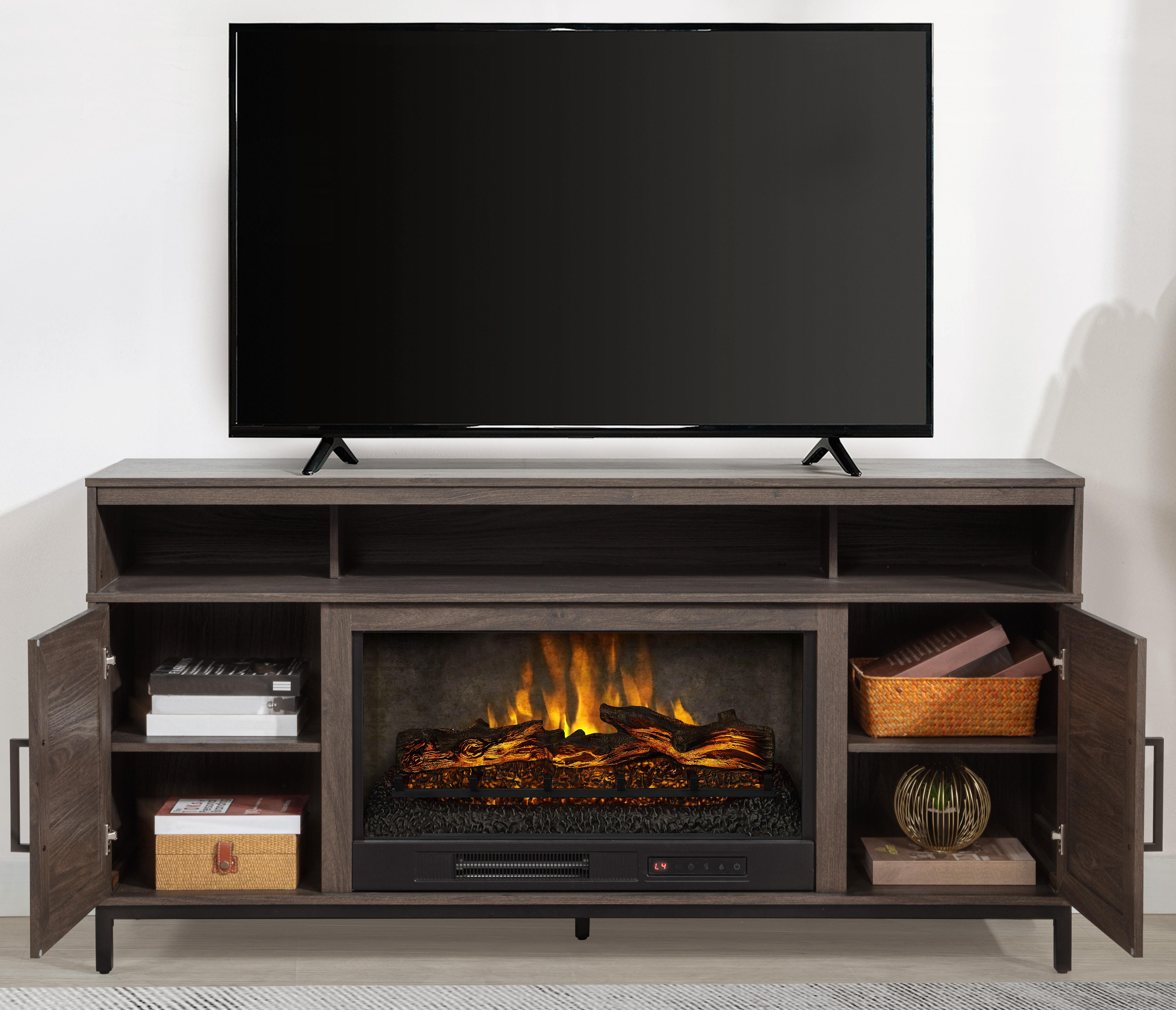 Rent to Own Living Style Halsted 64” TV Stand with Fireplace at