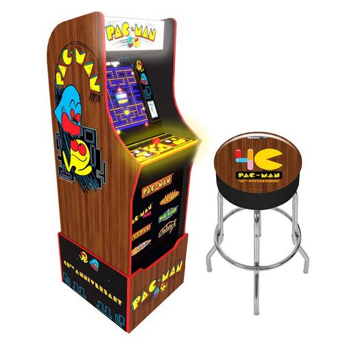 Pac Man 40th Anniversary Arcade Game with Stool