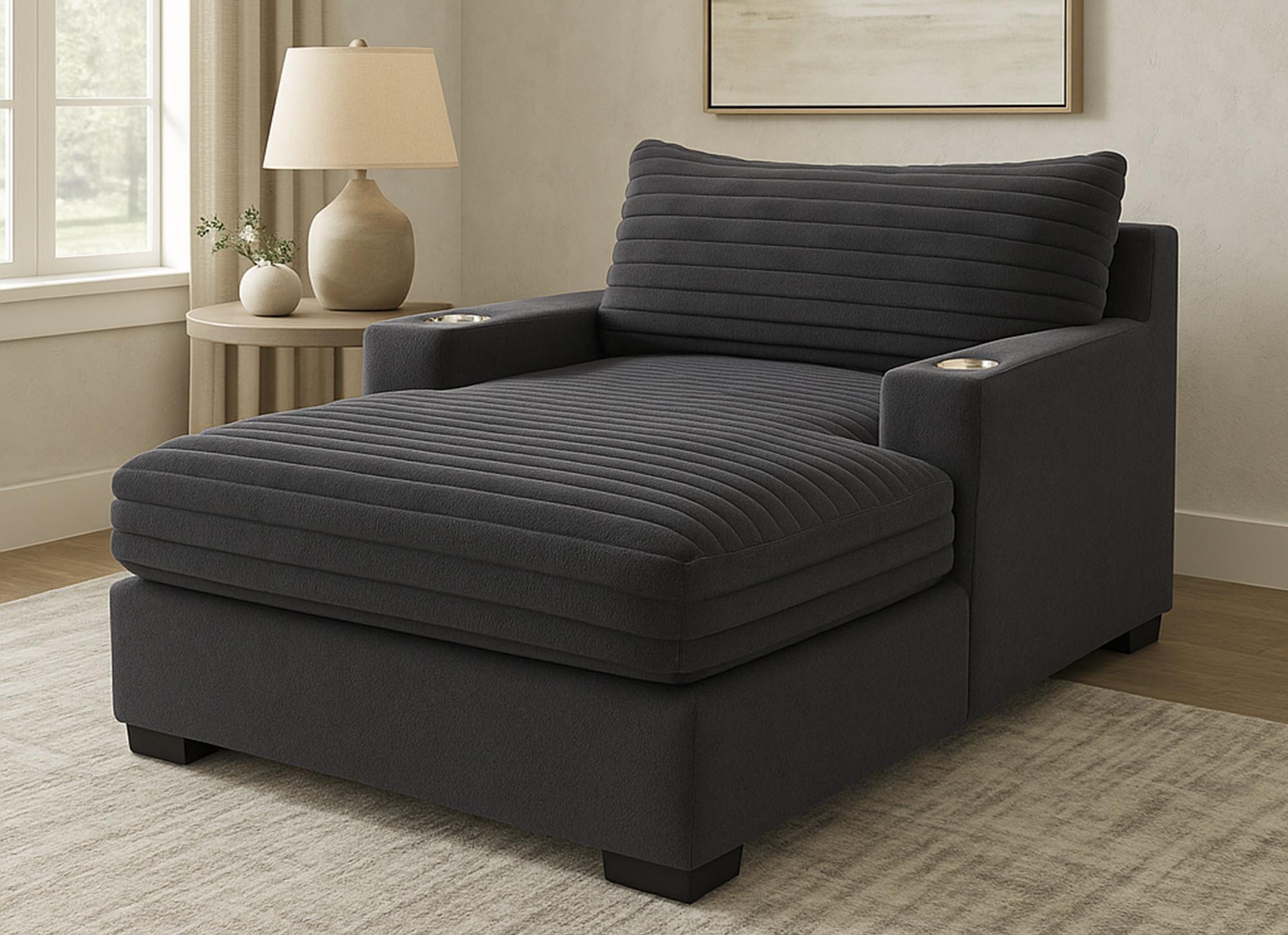 シルクベロアクッション・ラウンド　le monde sawage Rent to Own Woodhaven Mondo Gunmetal Oversized Lounger at Aaron's