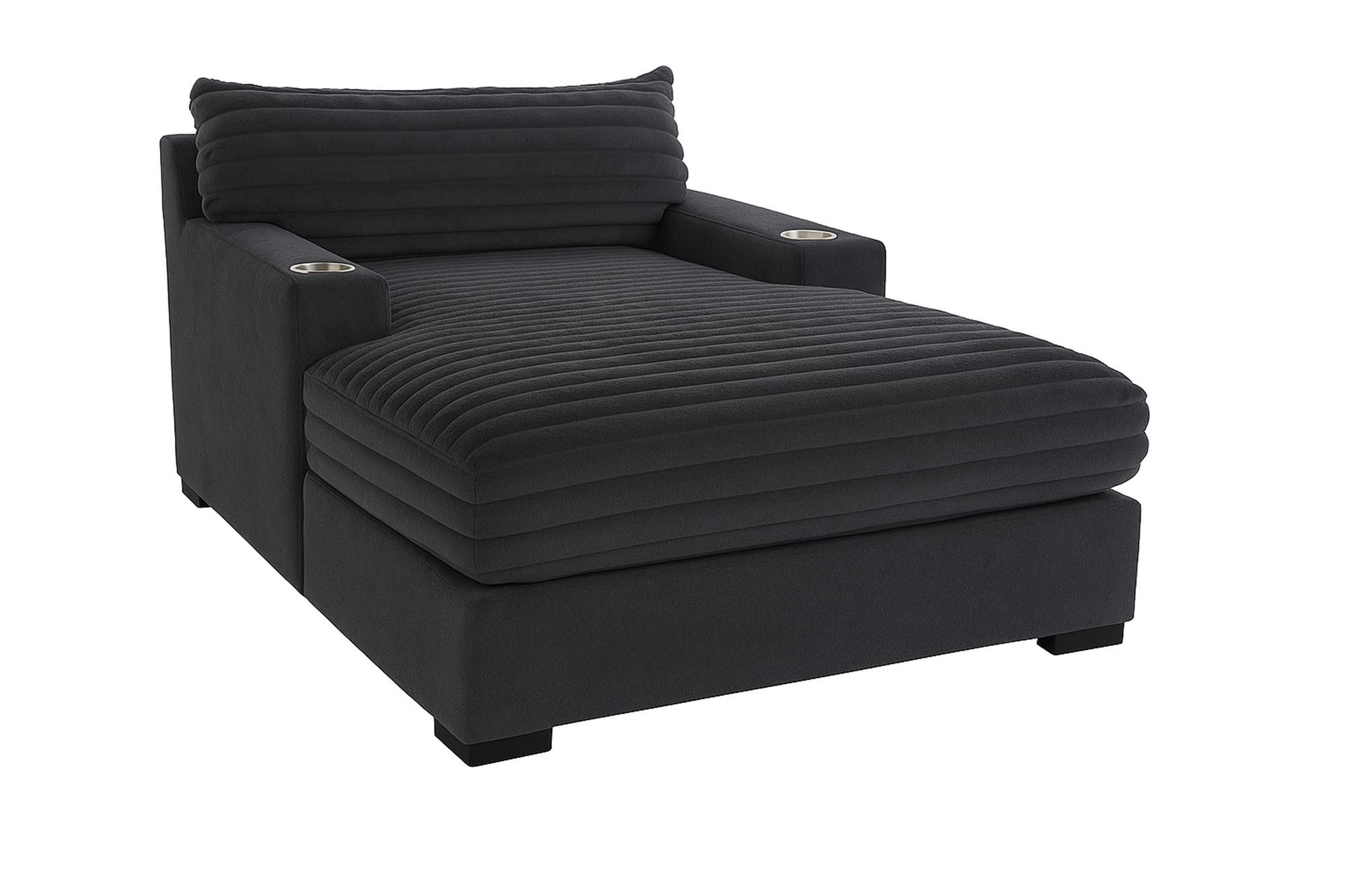Rent to Own Woodhaven Mondo Gunmetal Oversized Lounger at Aaron's