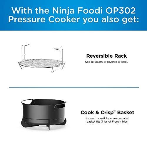 Ninja OP302 Pressure Cooker, Steamer & Air Fryer w/TenderCrisp Lid for sale  online