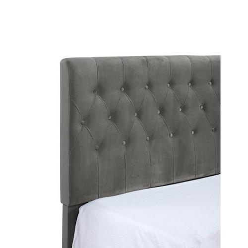 Amelia Queen Upholstered Bed, Dark Grey Headboard Queen Size