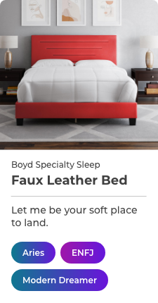 Landen Full Red Faux Leather Bed