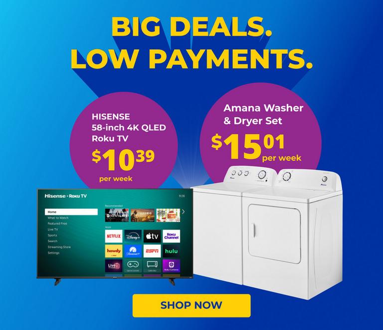 Big deals, low payments at Aaron's. Shop now.
