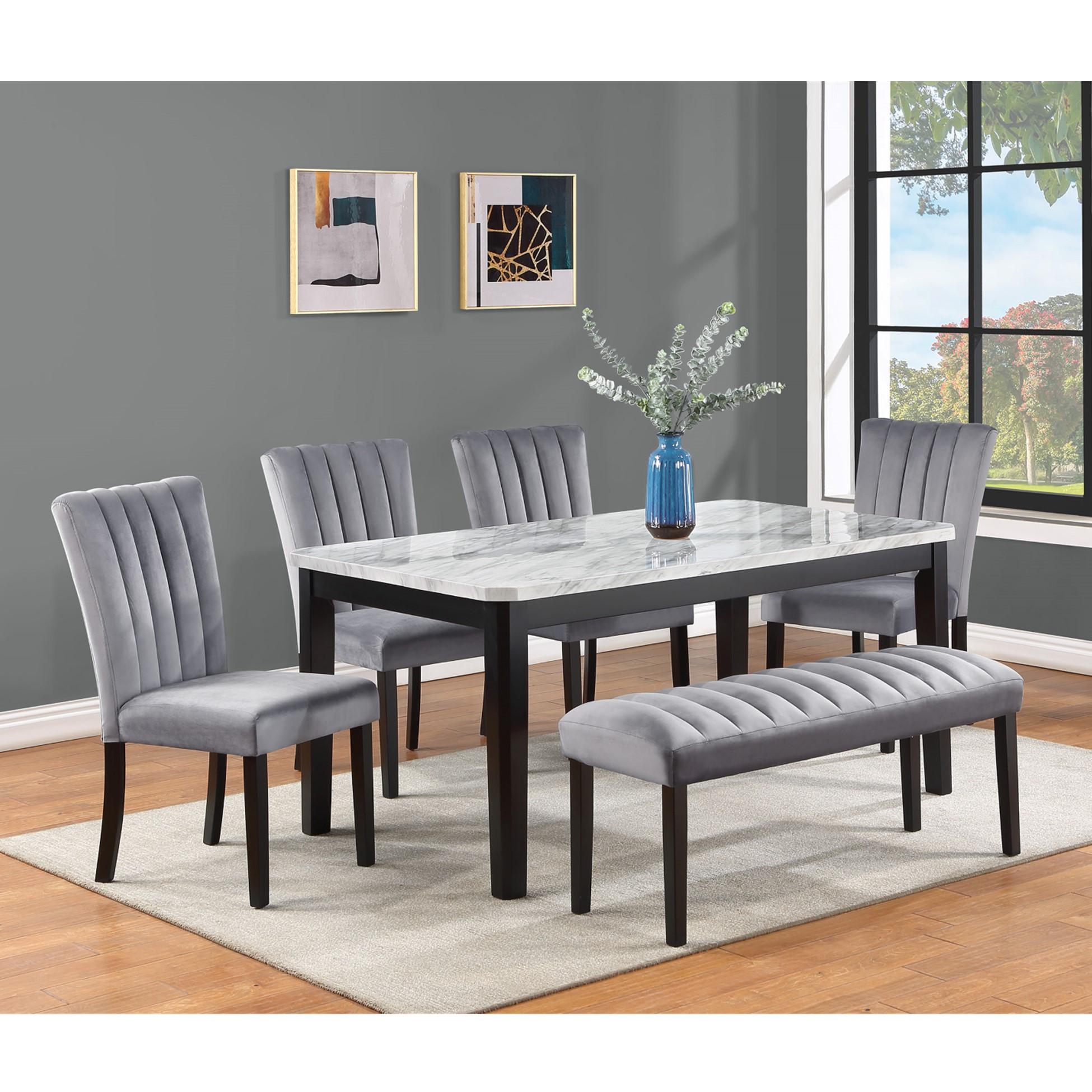 Rent to Own Crown Mark Inc. 6 - Piece Pascal Dining Group with Bench at ...