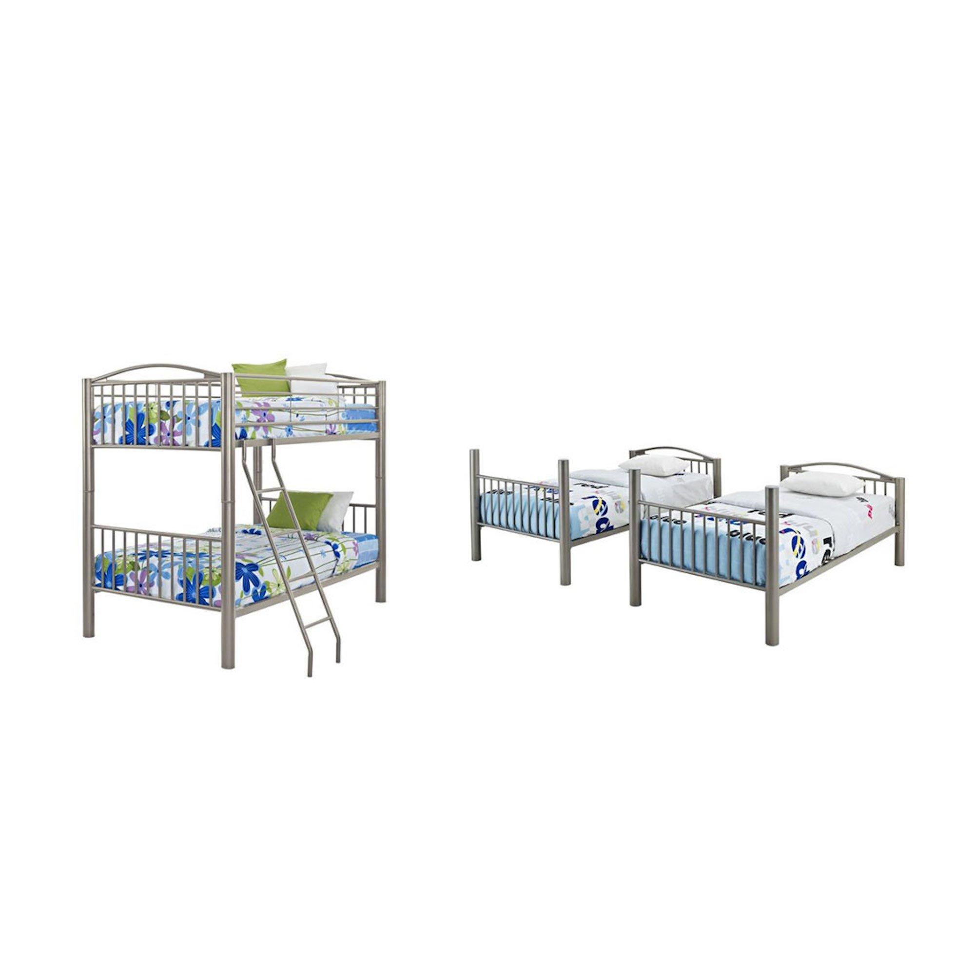 Powell 5 Piece Twin Metal Bunk Bed, Bunk Bed With Mattress Set