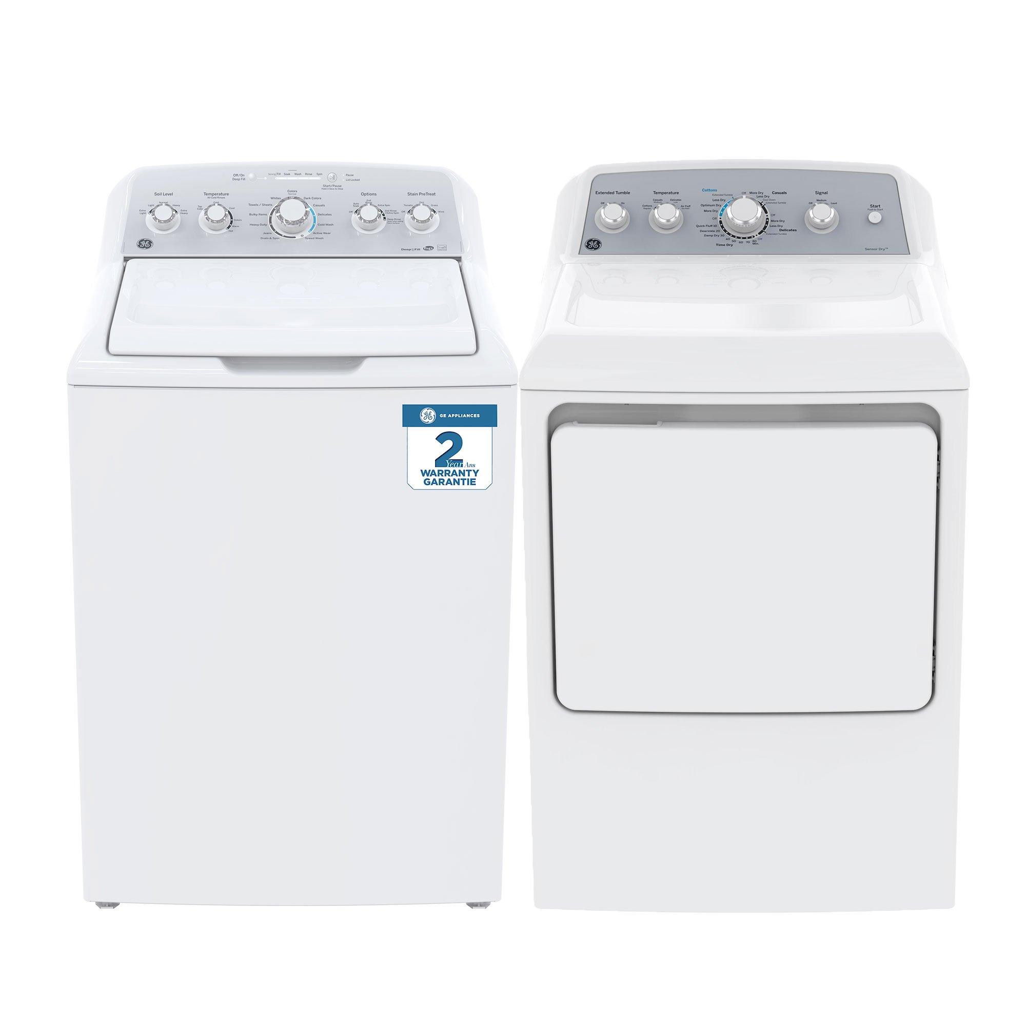 Alquiler para compra de electrodomésticos GE 4.9 cu. lavadora de carga  superior y 7.2 cu. ft. Electric Dryer en Aaron's hoy!