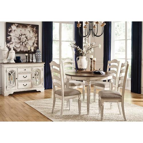 Ashley 6 Piece Realyn Dining Room, Round Dining Room Table With Buffet