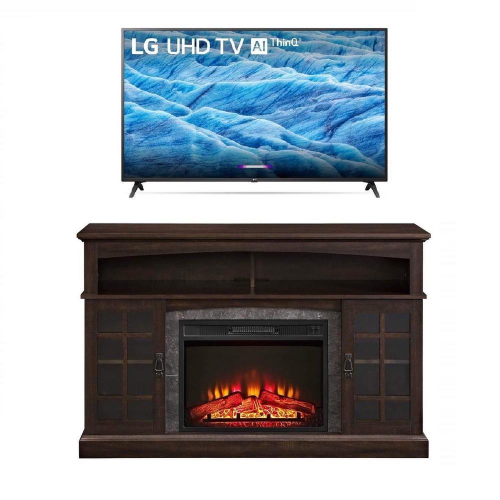 Alquiler para comprar de LG Electronics Combo de televisor inteligente LED  clase 49" 4K UHD con base para TV de 54" con chimenea: ¡hoy en Aaron's!