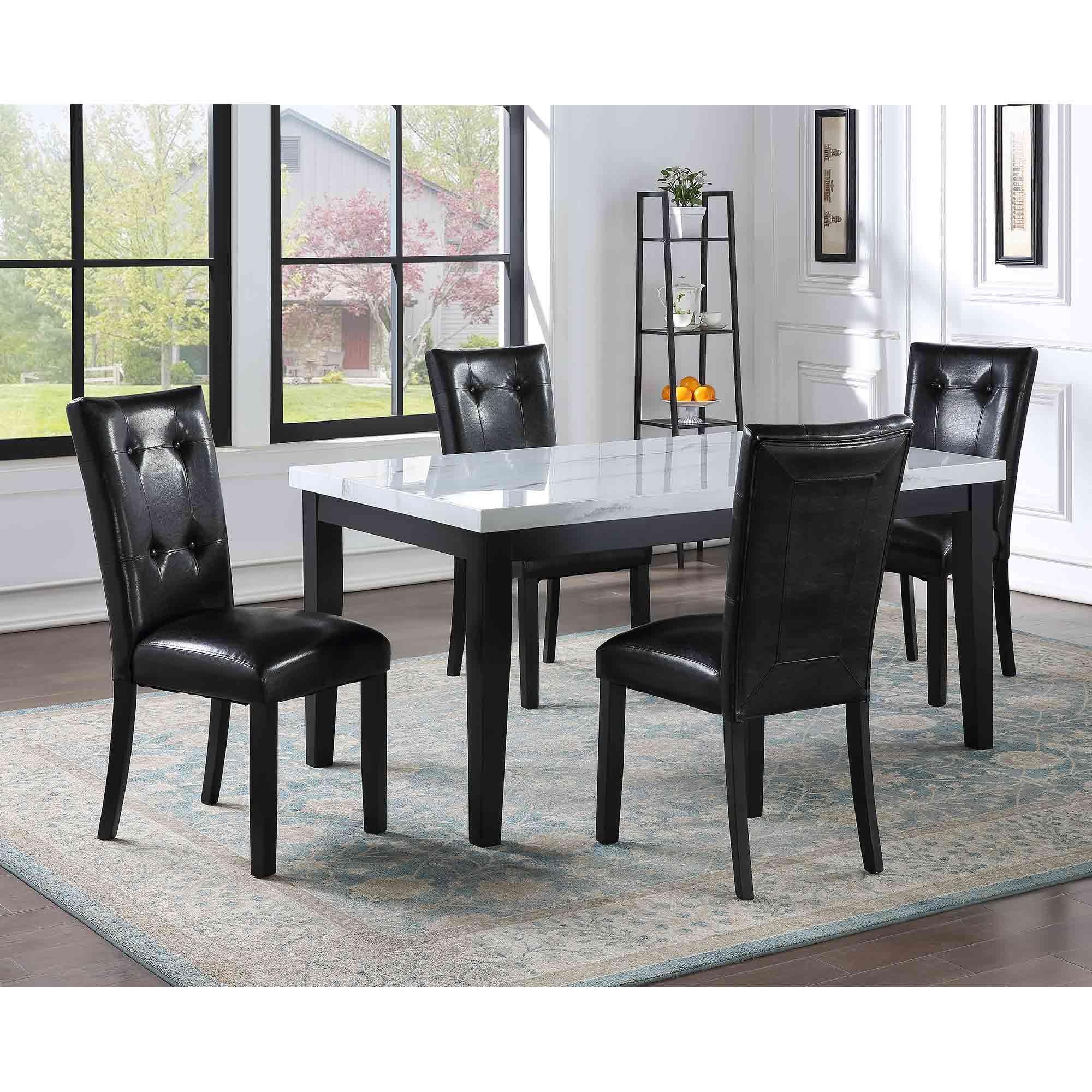 Faux marble deals dining room set