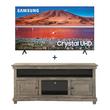 Cross Sell Image Alt - 65" Class 4K UHD Smart TV & 60" Grey Rustic TV Stand Bundle