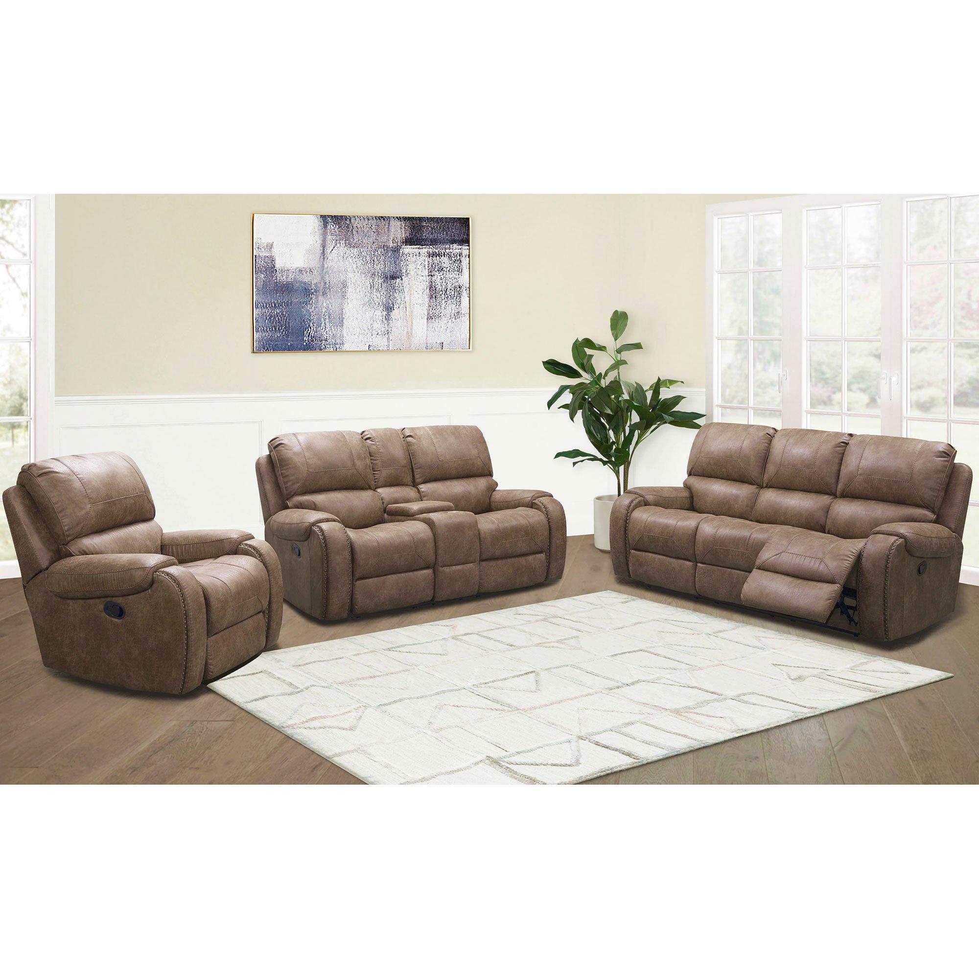 Rent to Own Abbyson Living 3-Piece Houston Recliner Sofa, Loveseat &  Recliner - Camel at Aaron's today!